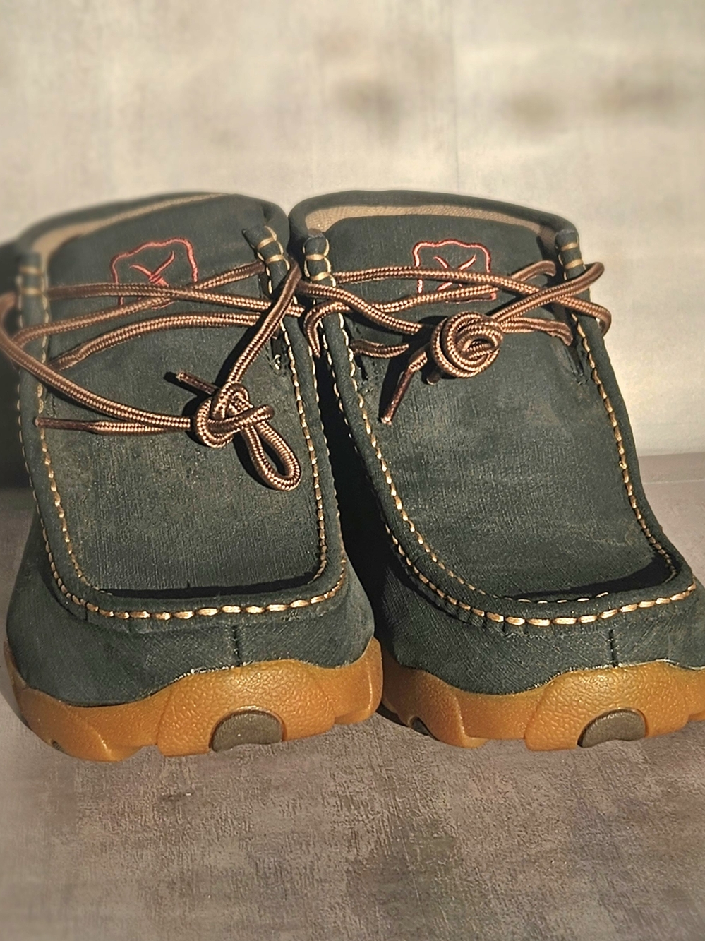 Twisted X Men’s Driving Mocs Leather Ankle Boots Charcoal Grey - 10 Wide - Picture 7 of 16